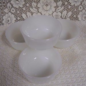 4 Fire King Anchor Hocking Custard Bowls